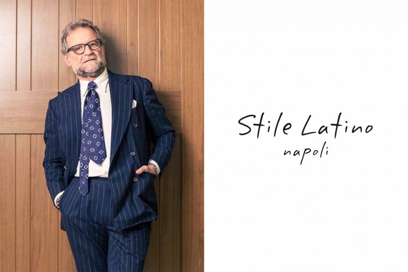 Stile Latino Napoli スーツ 42 44 ネイビー春夏 ウールルカグラシア